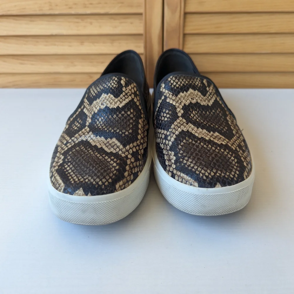 Vince Brown Snakeskin Loafers - Picture 4 of 9